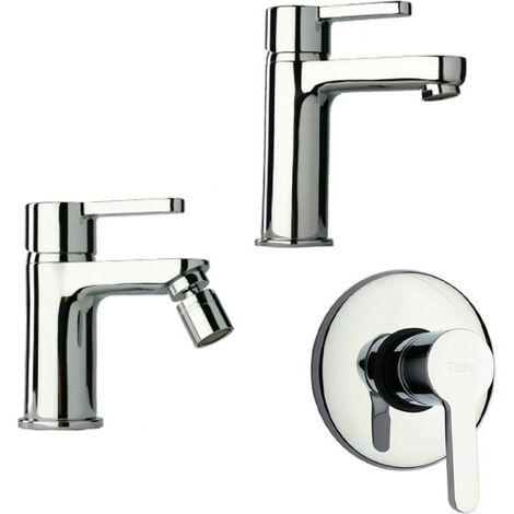 Tris di Miscelatori Paini - Bidet + Lavabo + Doccia - Finitura Cromata - Stile Contemporaneo (1/5)