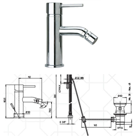 Coppia di Miscelatori Paini - Bidet + Lavabo - Leva Sottile Minimal - Finitura Cromata