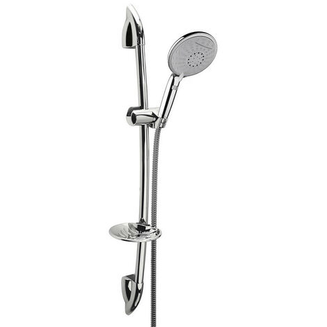 Set Saliscendi CASCADE 2.0 Damast - Asta 107 Inox Cromato (Ø 25 mm) - Doccia a 5 Getti
