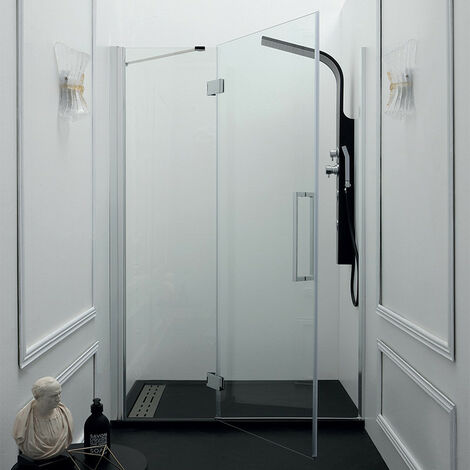 Box Doccia Nicchia 85 cm TEPB43 con Porta Battente e Profilo di Chiusura - Reversibile (1/5)