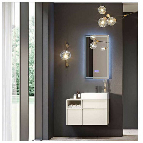 Mobile Bagno Space80 cm SospesoSpatolato Bianco Base 3 cassetti e vano a giorno - Lavabo in Resina (1/5)