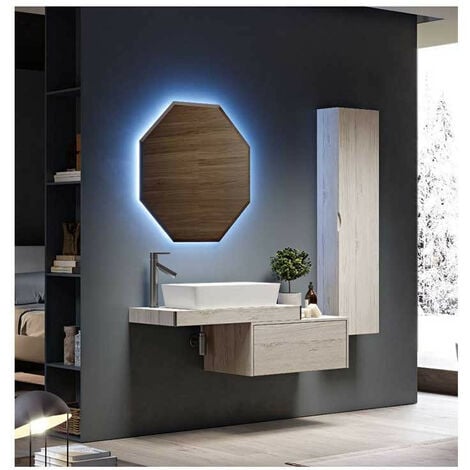 Colonna bagno mobile multiuso in stile decapè 