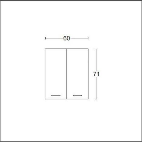 Pensile Sospeso - L 60xP22xH71 - Colore Olmo Bianco - 2 Ante