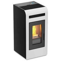 Stufa a Pellet FOCO Bianco - Mod. Cayenne 12 - Classe Energetica A+ - Cassetto Cenere Spazioso e Rimovibile