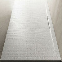 Piatto Doccia 80x200 cm Bianco Puntinato Rilievo 3D Composto di Resina e Minerali H3 cm