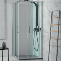 Box Doccia ad Angolo 100x100 cm FLEX - H 200 cm - Ante Scorrevoli - Reversibile