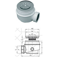Piletta di Scarico Per Piatti Doccia - 40 x 11/2 - Tappo Ispezionabile -  Con Dado e Guarnizione