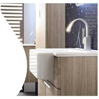Mobile Bagno Milos130 cm SospesoLarice Base 2 ante e 6 cassetti - Lavabo in Resina