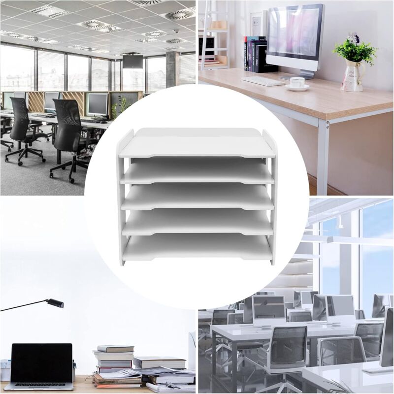 Corbeille à Courrier 5 Niveaux En Maille Métallique - Organiseur De Bureau A4 Avec Poignée - Pour Maison, Bureau, école