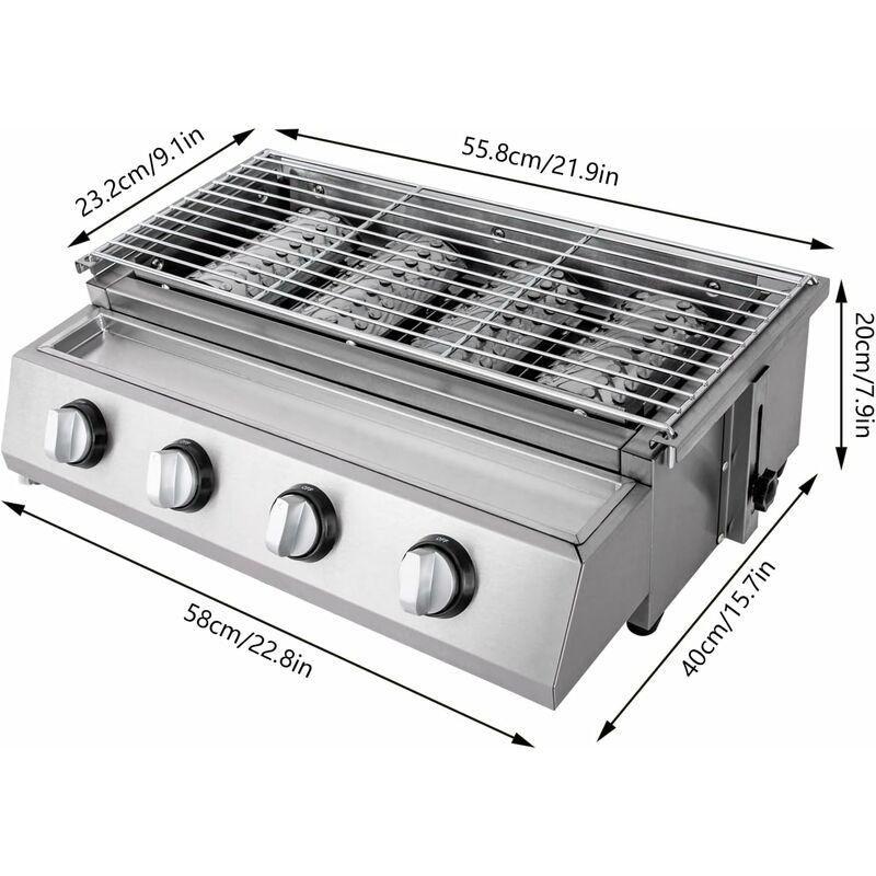 Fire More Plaque de cuisson avec grille métallique [2 feuilles à
