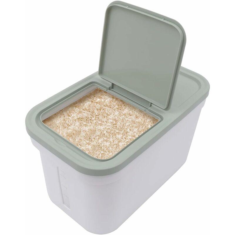 Récipient à Riz 10KG Avec Roulettes - Bac Stockage Aliments Transparent - Organisation Cuisine