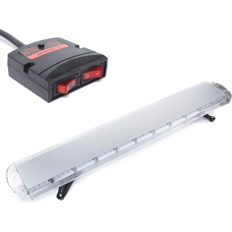 Balise Stroboscopique LED HQRP Ambre - 12-24V, 15W, Support Magnétique, Pour Véhicule/chantier