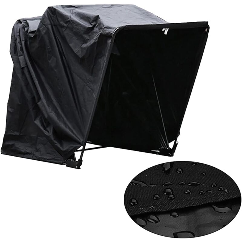 Tente De Protection Pour Moto Pliable 270x105x155 Cm - Tissu Oxford Imperméable, Acier - Abri Extérieur Moto, Quad, Scooter (Noir)