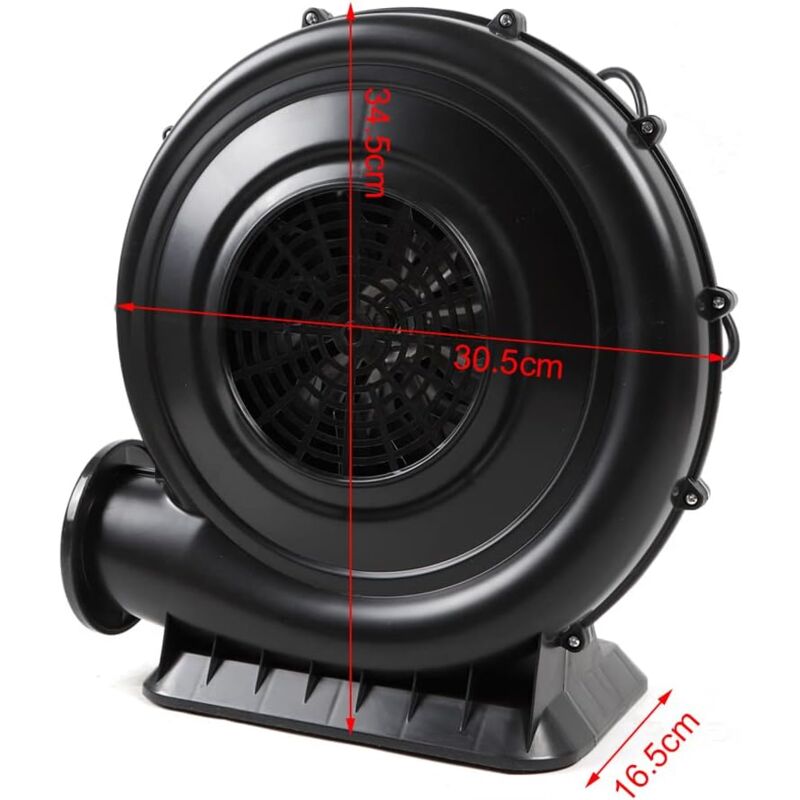 Souffleur électrique GYMAX 480W Pour Châteaux Gonflables - Pompe à Air Ventilateur Robuste Jaune - 580 M³/h, 220-240V