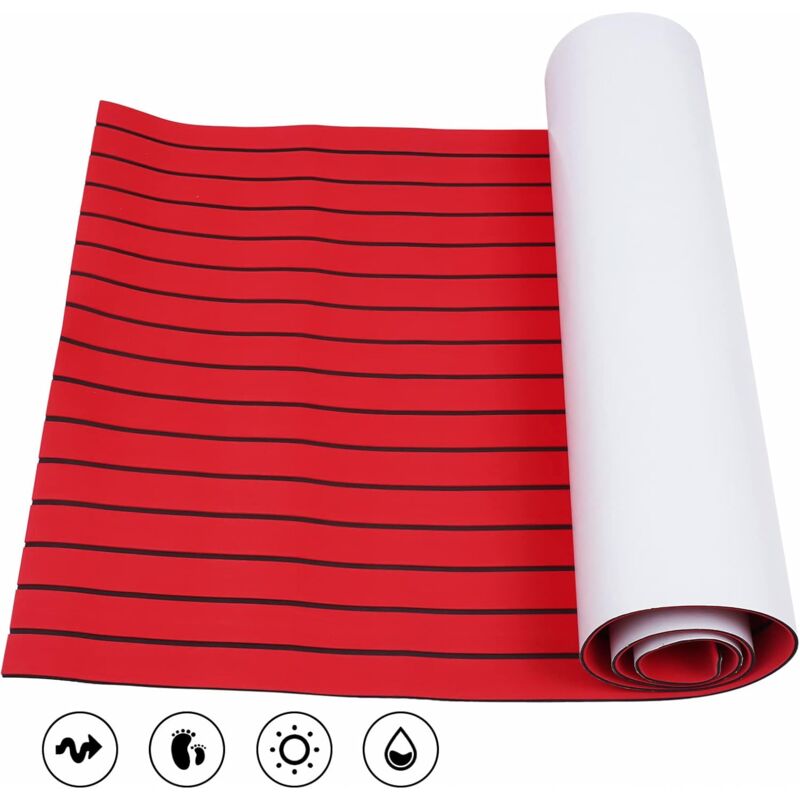 Feuille Mousse EVA Marine 6mm - Aspect Teck - Auto-Adhésive - Bateau Yacht