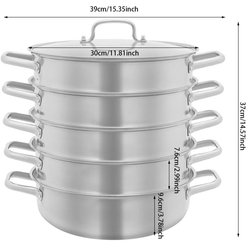Beka 12030034 Polo Cuit Vapeur 3 Corps + Couvercle Verre En Acier