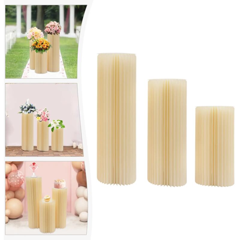 2 Colonnes De 100 Cm De Haut, Support En Carton Pliable, Présentoir Cylindrique En Carton Pour