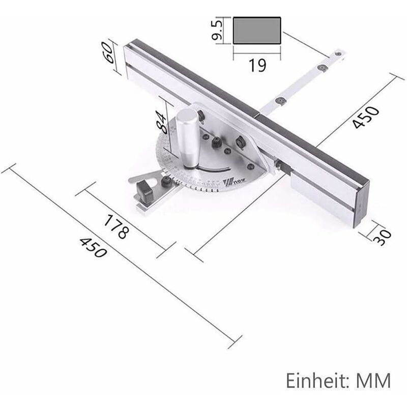 Jauge à Onglet Pour Scie De Table – Règle Métallique Précise, Fente En T, 180 Mm (modélisme, Bricolage)