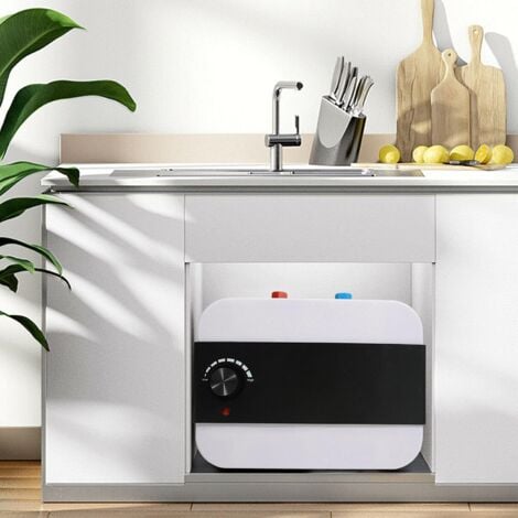 Chauffe-eau électrique 6 l 1500 W ABS sous évier 220 V 65  avec fonction de protection thermique pour salle de bain, cuisine, hôtel, restaurant, salon de coiffure