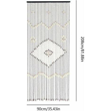 En Bois Perlé Porte Rideau Été Blind 31 Lignes Bambou Porte Ridea Fly Écran l'épreuve des Insectes 20890cm