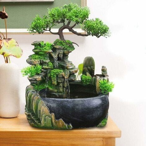 Fontaine d'intérieur en résine avec cascade de méditation zen pour la  maison, le bureau, la