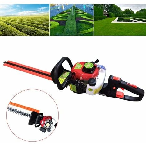 Taille-haie à essence à 2 temps - Coupe-haie - Débroussailleuse à air - Outil sans fil léger - Moteur multi-angle - Lames professionnelles double face - Pour plantes électriques