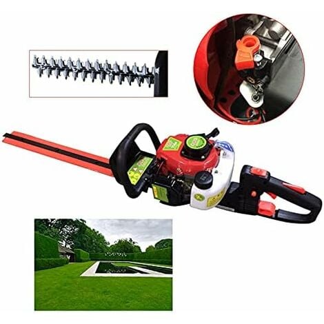 Taille-haie à essence à 2 temps - Coupe-haie - Débroussailleuse à air - Outil sans fil léger - Moteur multi-angle - Lames professionnelles double face - Pour plantes électriques