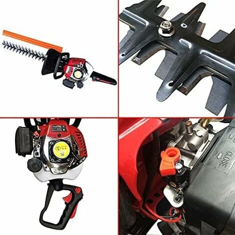 Taille-haie à essence à 2 temps - Coupe-haie - Débroussailleuse à air - Outil sans fil léger - Moteur multi-angle - Lames professionnelles double face - Pour plantes électriques