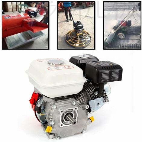 Moteur à essence à 4 temps 7,5 CV - Moteur monocylindre - Moteur industriel - Moteur carter avec alarme d'huile - 3600 tr/min