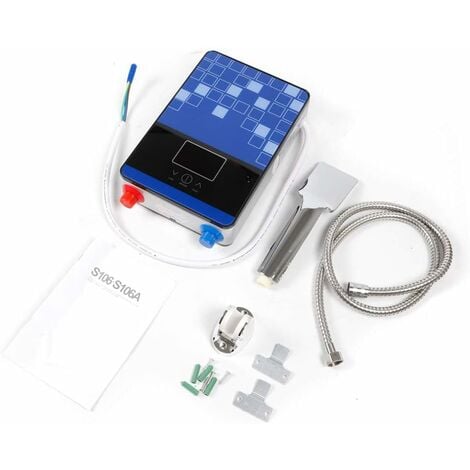 Chauffe-eau électrique instantané ménage thermostatique rapide sur eau chauffer bain rapide chauffage petit bain avec douche kit 6500W 220V bleu