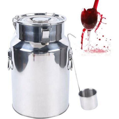 Bidon à Lait Acier Inoxydable 304 Seau à vin Boîte de Transport de Lait Cruche fourre Tout pour Le Transport de Boissons soupes et sauces 18 l