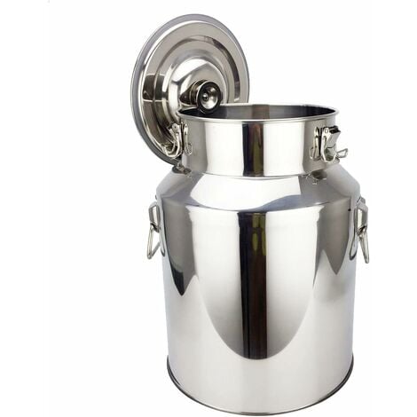 Bidon à Lait Acier Inoxydable 304 Seau à vin Boîte de Transport de Lait Cruche fourre Tout pour Le Transport de Boissons soupes et sauces 18 l