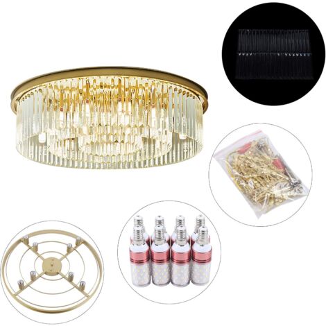 Lustre Moderne Cristal Or, LED Pendentif Lumière K9 lustres en cristal belle lampe de plafond en cristal pour couloir, salon, chambre, salle à manger, hôtel