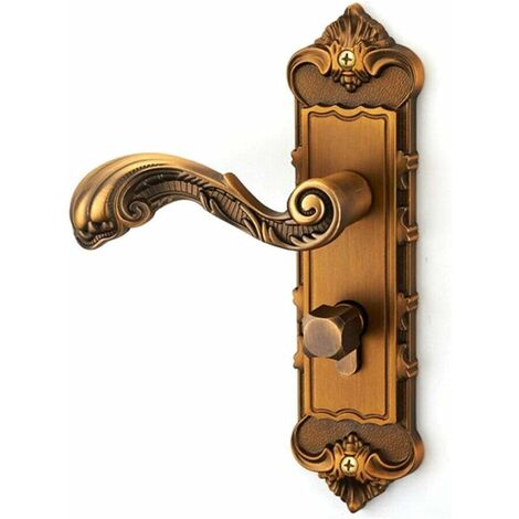 Poignée de porte antique quincaillerie de porte avec serrure clé serrure de porte poignée de porte 222mm x 55mm poussoir ensemble poignée de porte pour portes en bois massif, portes en bois en acier