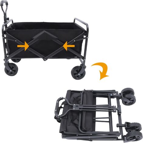 Chariot de jardin pliable 120 kg, chariot de transport, chariot à main
