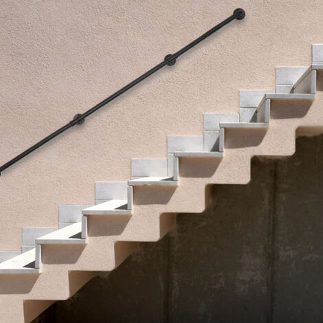 Noir Main Courante Balustrade Longue Marche Pied Courante Industrielle Main Courante 12 Pieds (1/5)
