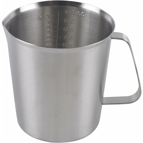 Tasse à Mesurer En Acier Inoxydable 1.0 Litre 1000 ML 2 échelles De Mesure échelle ML, échelle