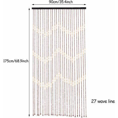 Rideau De Porte En Perles De Bambou 90x175 Cm - Décoration Naturelle Simimasen