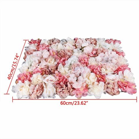 Mur Végétal Artificiel Primaflor 100x100cm - Fleurs Pêche, Vert, Blanc - Décoration