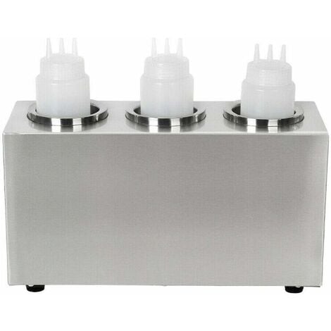 Acier Inoxydable Distributeur de Pompe Chauffe-Sauce et Fromage, électrique Commercial Chauffe-Sauce à 3 têtes
