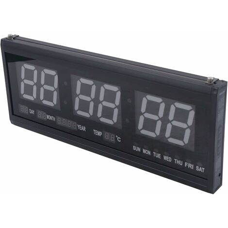 Horloge Calendrier Murale LED Rouges CT2828R - Affichage Géant Jours/Mois En Toutes Lettres - Lisibilité Exceptionnelle Pour Seniors