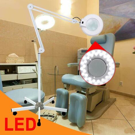 Lampe Loupe LED Sur Pied – Grossissement 8X, 120 LED, Bras Pivotant, Pour Travaux De Précision