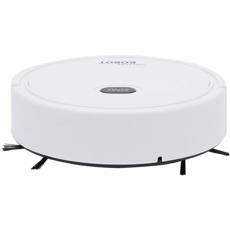 Robot Aspirateur Blanc Robot Balai Station Aspiration Fonction Essuyage Aspirateur Robot Changement Direction Automatique Aspiration 3 en 1 Autonomie
