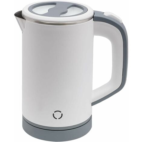 Bouilloire de voyage de 800 ml petite mini bouilloire électrique , bouilloire en acier inoxydable bouilloire de voyage silencieuse bouilloire de Camping, 600W 5 minutes théière à ébullition rapide  bl