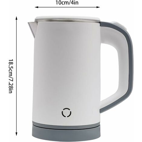 Bouilloire de voyage de 800 ml petite mini bouilloire électrique , bouilloire en acier inoxydable bouilloire de voyage silencieuse bouilloire de Camping, 600W 5 minutes théière à ébullition rapide  bl