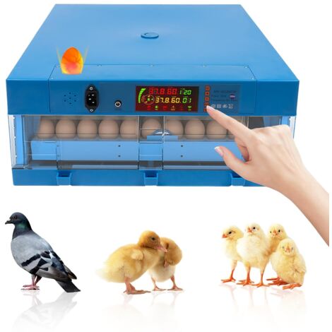 Gojoy – Incubateur automatique 64 œufs – Retournement automatique – Température et humidité réglables – Élevage de poules, canards, oies, pigeons (1/5)
