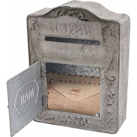 Boîte aux lettres murale vintage, style rétro, antique, pour murs, portes et garages