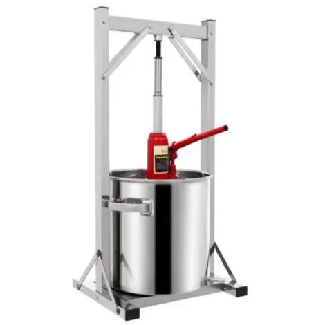 Presse manuelle de raisin / pomme d'acier inoxydable de 22L avec la presse hydraulique pour des fruits, baies, légumes, jus, presse en acier multifonctionnelle commerciale (1/5)