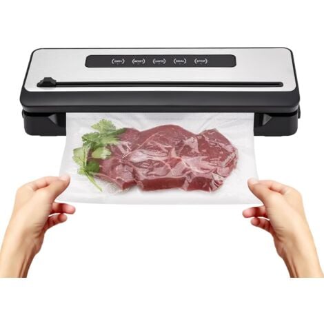 Scelleuse sous vide, Scelleuse sous vide en acier inoxydable, Scelleuse sous vide pour aliments secs et humides, avec 10 sacs sous vide