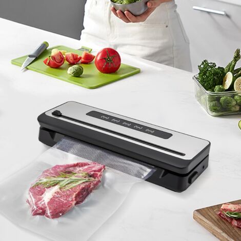Scelleuse sous vide, Scelleuse sous vide en acier inoxydable, Scelleuse sous vide pour aliments secs et humides, avec 10 sacs sous vide